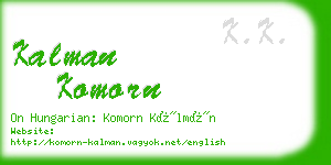 kalman komorn business card